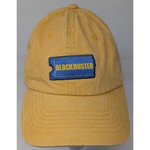 Blockbuster Yellow Baseball Cap Hat Logo CultureFly Liscensed Strapback VTG Y2K